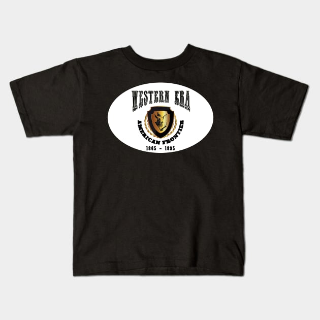 Western Era aka American Frontier - White Kids T-Shirt by The Black Panther